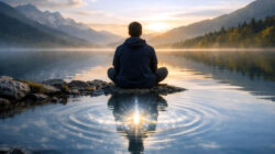 Meditativer Blick über den Bergsee