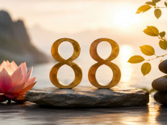 Meditation mit goldenen „88“ Numeralen