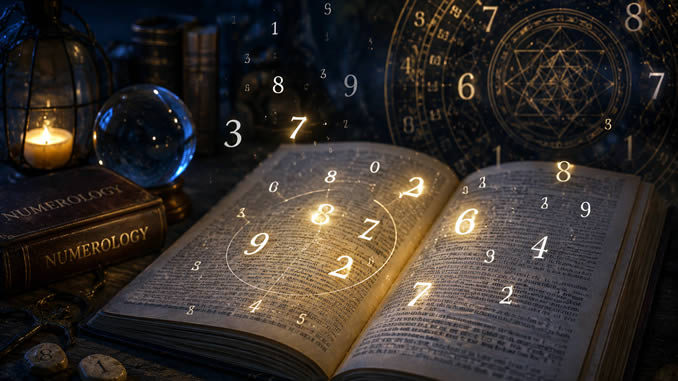 Mystische Numerologie in warmem Licht