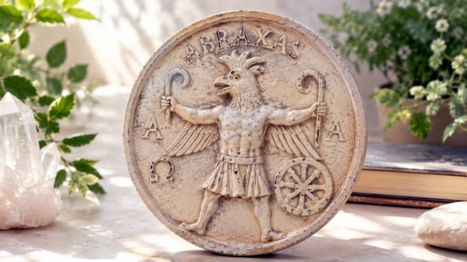 Abraxas Medaillon mit Naturakzenten