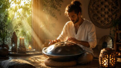 Sonnenlicht und Ruhe im Raum mit einem Handpan